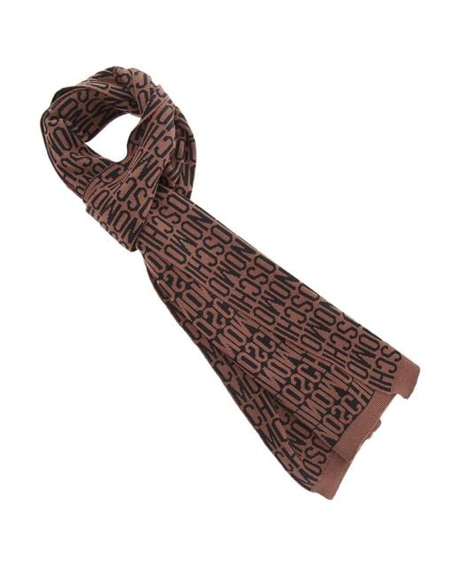 Moschino Brown Logo Scarf