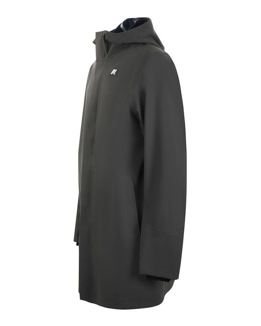 K-Way Gray 3-Layer Nylon Jacket for men