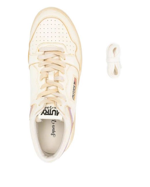 Autry Natural Medium Way Sup Vintage Leather Sneakers for men