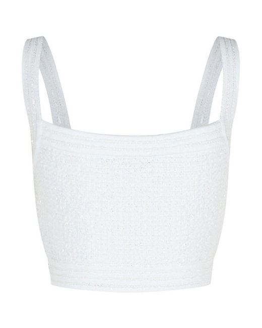 Balmain White Cotton Blend Top