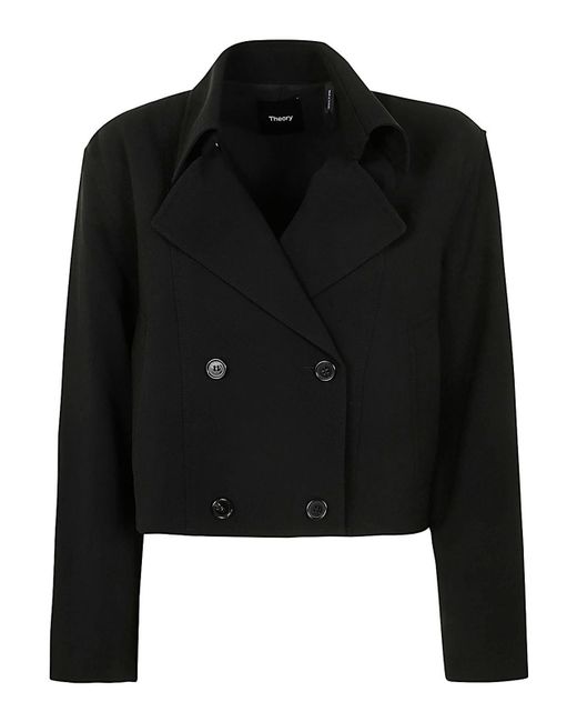 Theory Black Crop Trench Admir