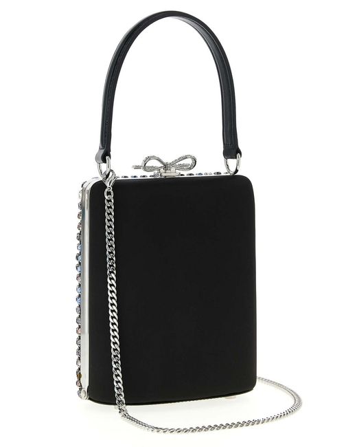 Self-Portrait White Multi Crystal Chainmail Mini Handbag