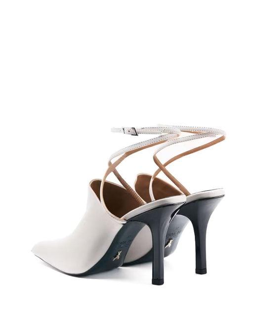 Patrizia Pepe White Skin Leather Mules