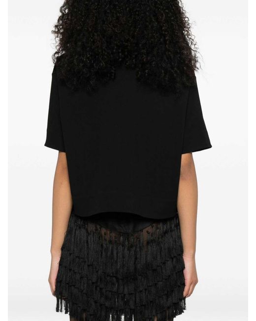 Jil Sander Black Cropped Polo Shirt