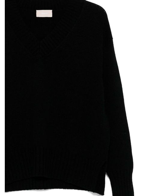 Drumohr Black Long Sleeve V-Neck Sweater