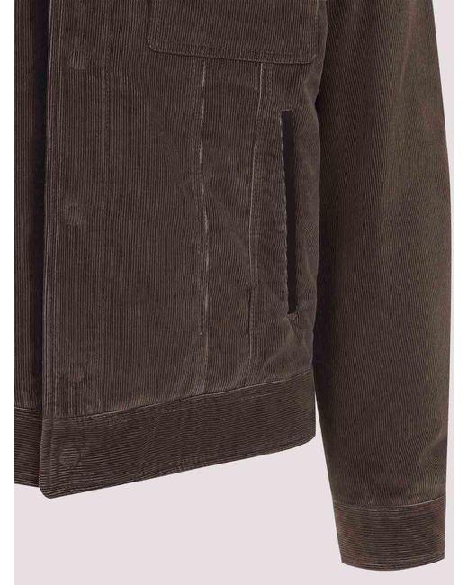 Tom Ford Black 900 Wale Cord Sherling Collar Trucker for men