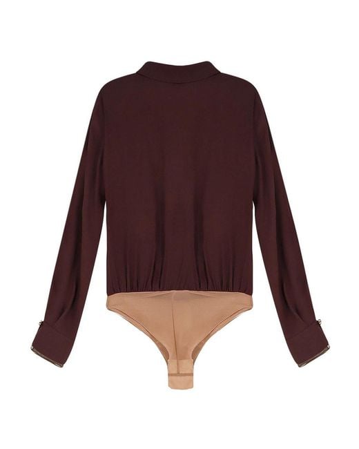 Elisabetta Franchi Purple Viscose Bodysuit Shirt