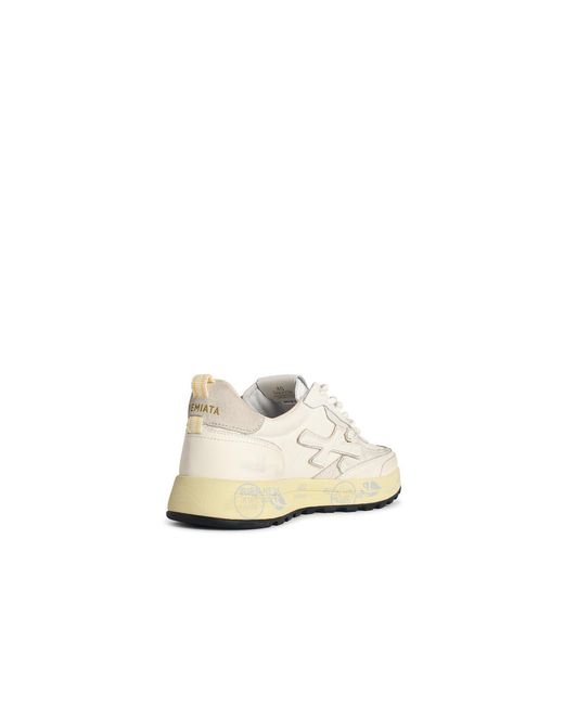 Premiata White Nous 7738 Leather Blend Sneakers for men