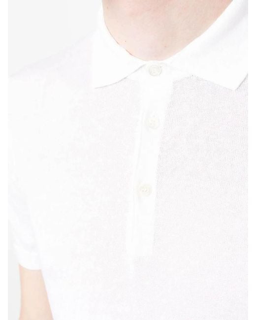 Drumohr White Buttoned Polo With Logo for men