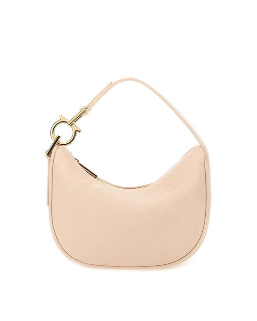 Ferragamo White North-South Mini Hobo Bag