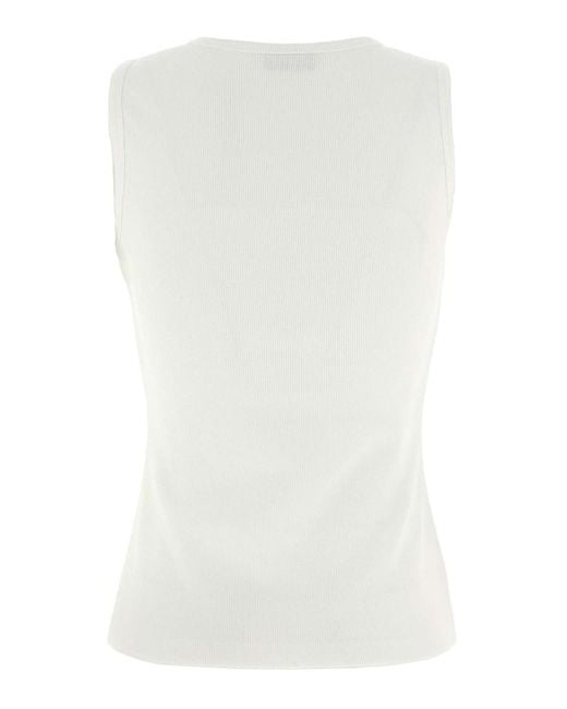 Magda Butrym White Ribbed Top