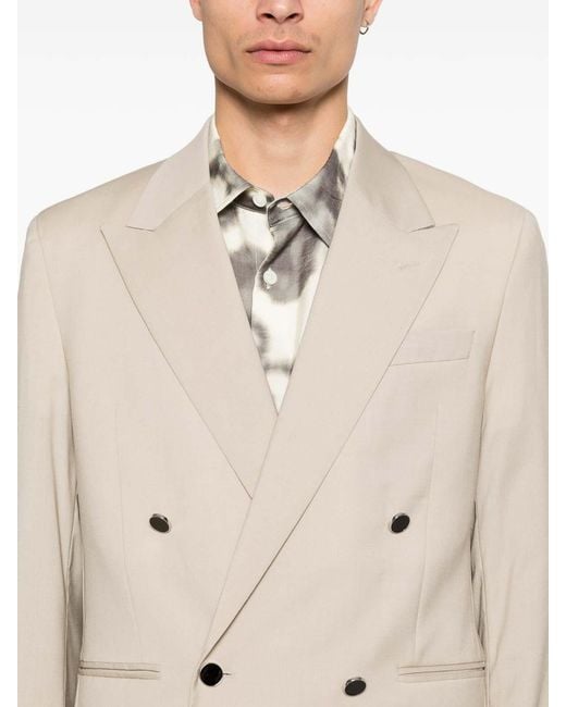 Manuel Ritz Natural Stretch Wool Double-Breasted Blazer for men