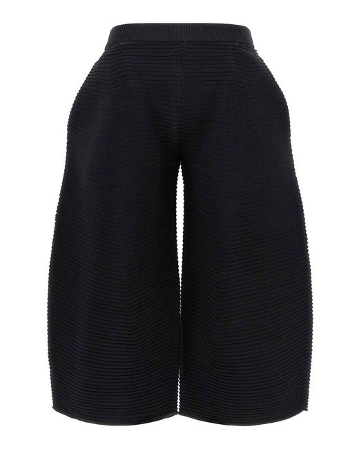 Issey Miyake Blue Corrugated Knit Pants
