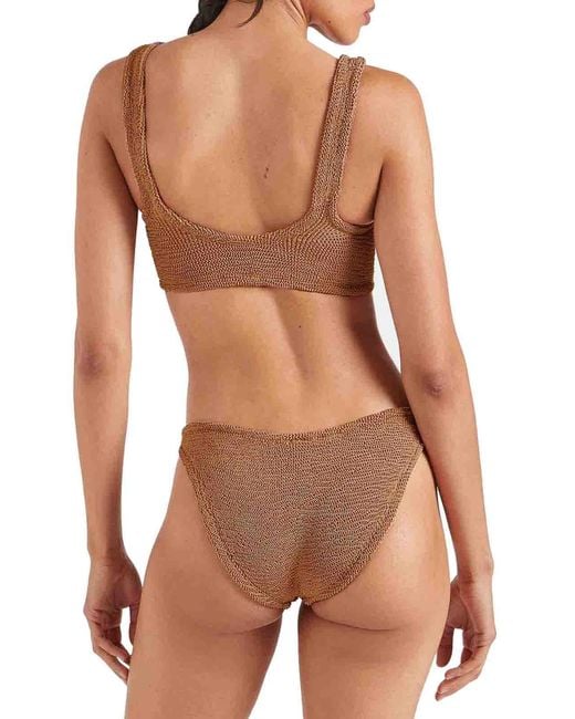 Hunza G White Xandra Bikini Metallic Cocoa