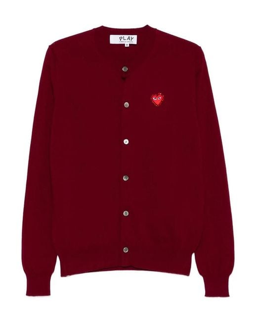 Comme des Garçons Red V Neck Cardigan for men