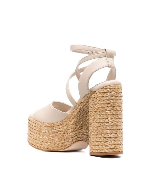 Paloma Barceló White Leather Sandalswith Block Heel
