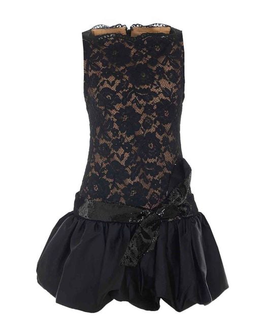 Self-Portrait Black Hem Mini Dress