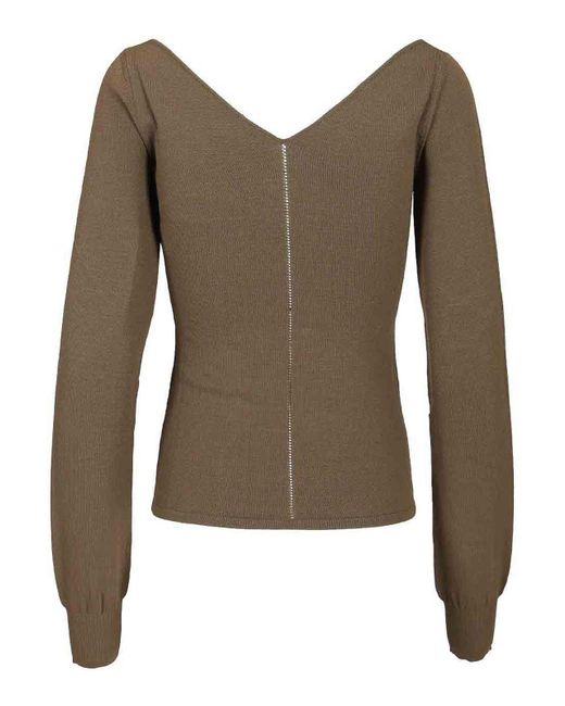 Lemaire Brown V-Neck Top