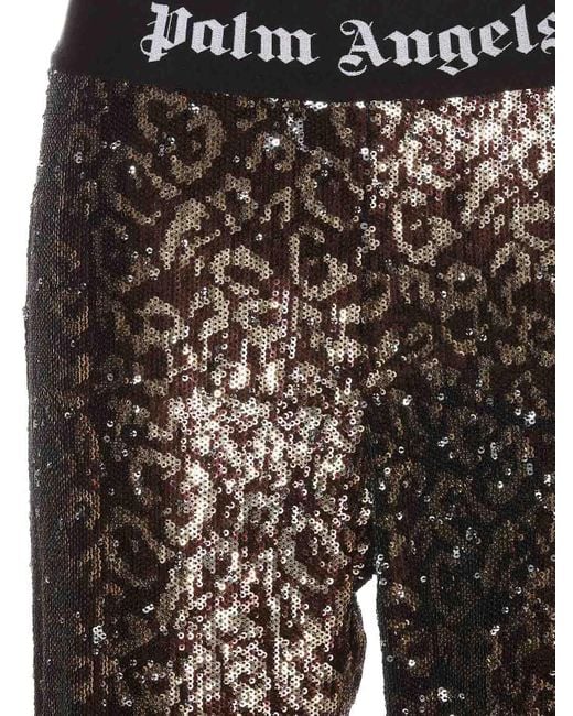 Palm Angels Brown Logo Tape Pants