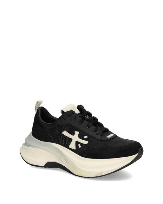 Premiata Black Hill Logo Detail Sneakers