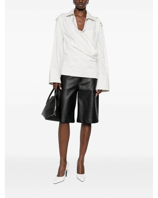 IRO White Lace Striped Cotton Shirt
