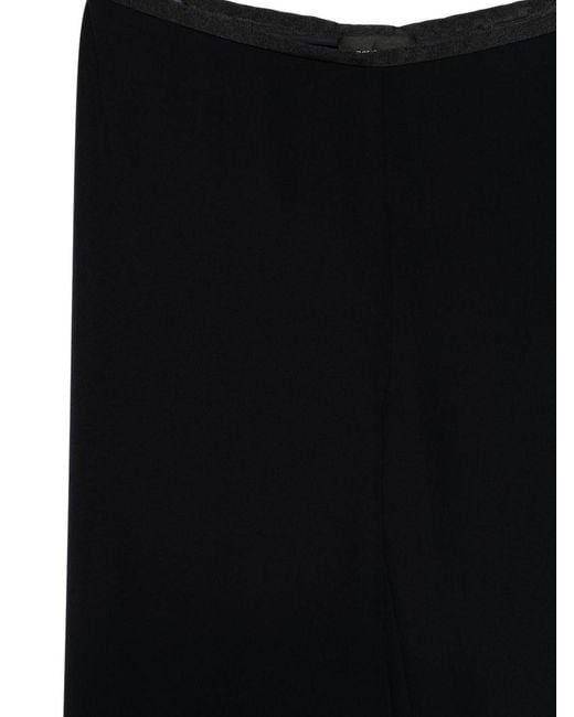 Emporio Armani Black Cady Straight-Leg Trousers