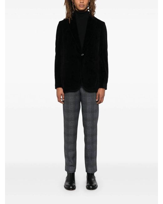 Circolo 1901 Black Velvet Single-Breasted Jacket for men