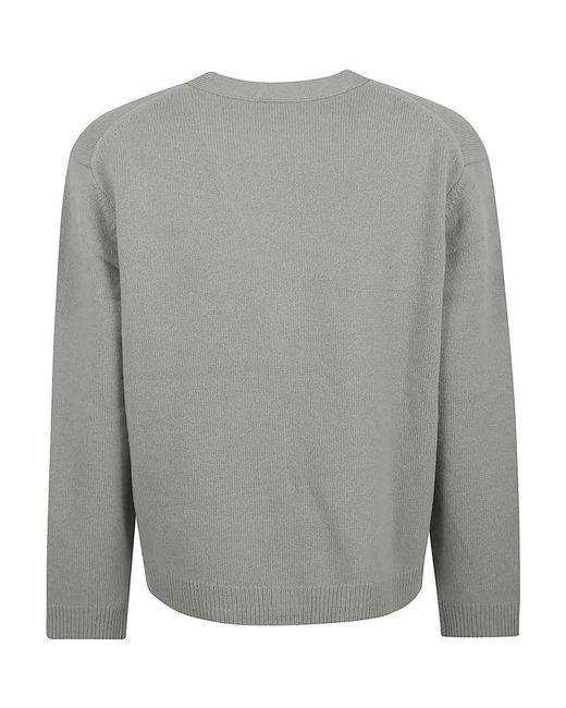 Maison Kitsuné Gray Fox Head Intarsia Merino Cardigan for men
