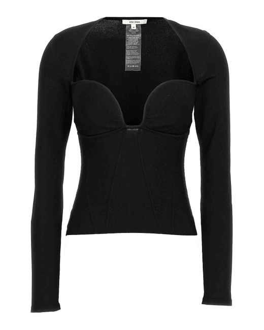 Nensi Dojaka Black Bustier Top