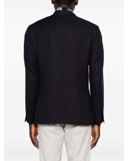 Lardini Blue Blazer With Patch Pockets for men