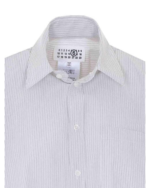 MM6 by Maison Margiela White Oversize Cropped Shirt
