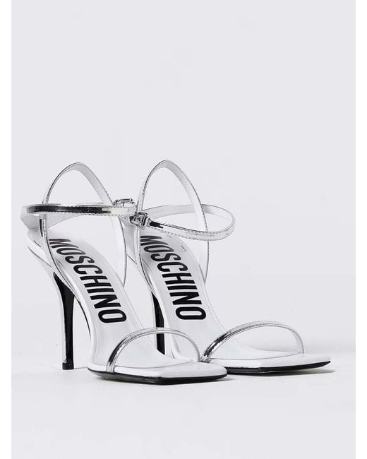 Moschino White Parade Mirror Sandal