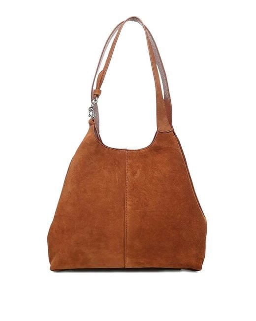 Coccinelle Brown Handbag Suede Leather