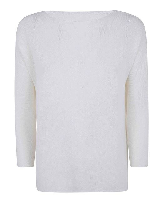 Base London White Round Neck Sweater