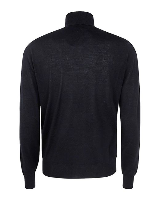 FILIPPO DE LAURENTIIS Blue Long Sleeves Merinos Turtleneck for men