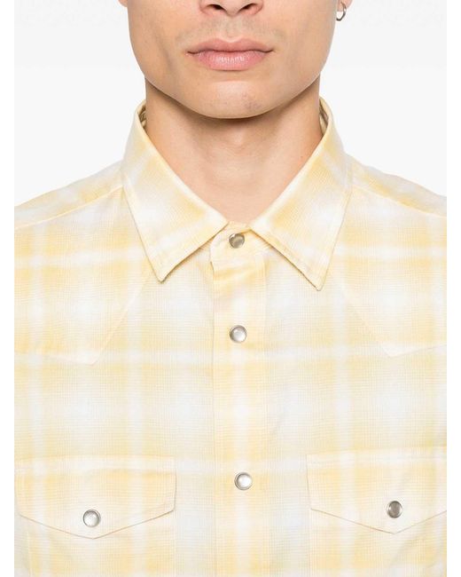 Tom Ford Natural Chest-Pocket Checked Shirt for men