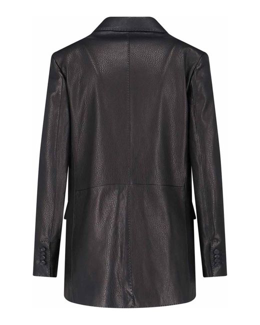 Tagliatore Black Double-Breasted Lambskin Blazer