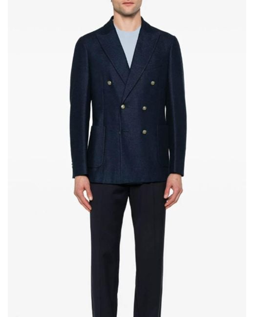 Circolo 1901 Blue Double-Breasted Jacket for men