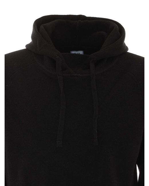 C P Company Black Knitted Hoodie for men