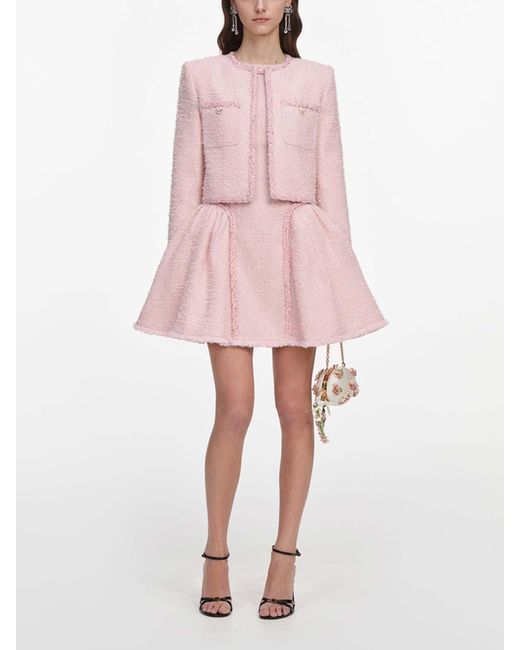 Self-Portrait Pink Boucle Jacket