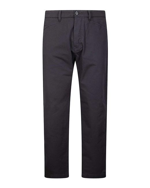 C.P. Company Men's Blue Cotton Gabardine Regular Chino Pants - www