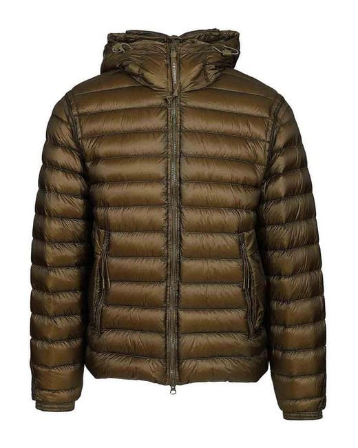 C P Company Green Google Down Jacket for men