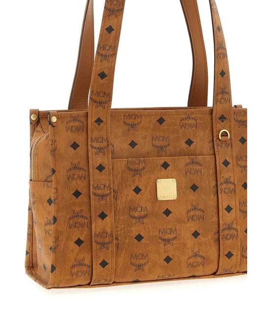 MCM Brown Aren School Tote Shoulder Bag