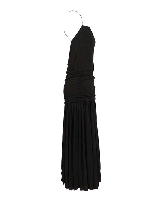 Jacquemus Black Abiha Gathered Jersey Midi Dress
