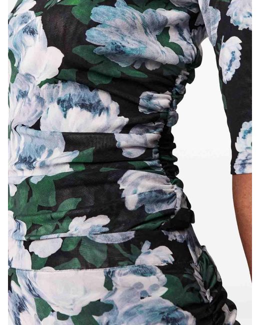 Stella McCartney Green Floral Mesh Top