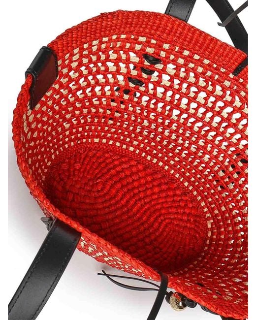 Loewe Red Small Braid Basket Bag