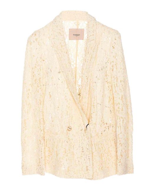 Twin Set Natural Embroidered Jacket