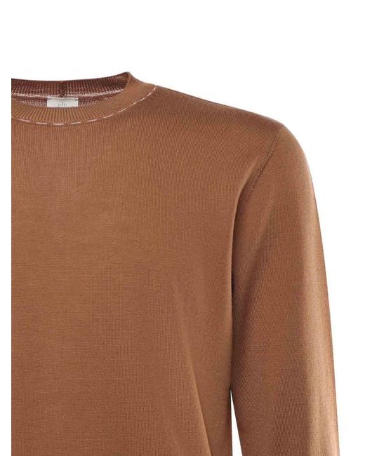 Eleventy Brown Wool Sweater for men