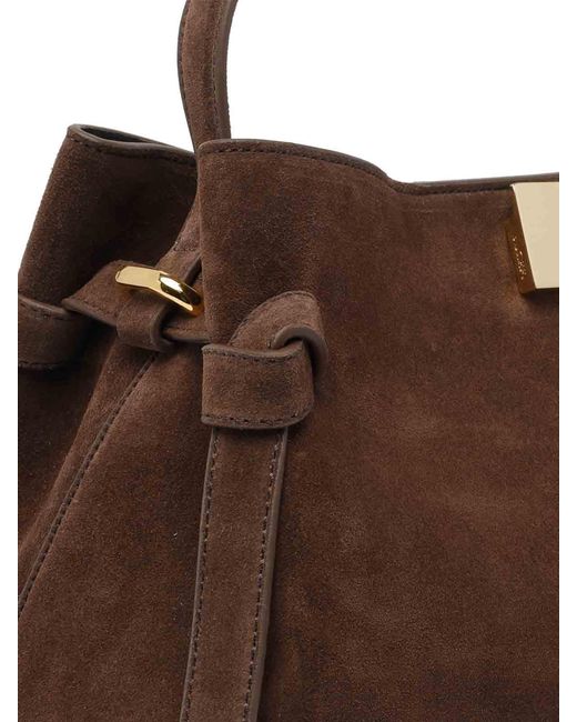 Yuzefi Brown Suede Gyoza Handbag