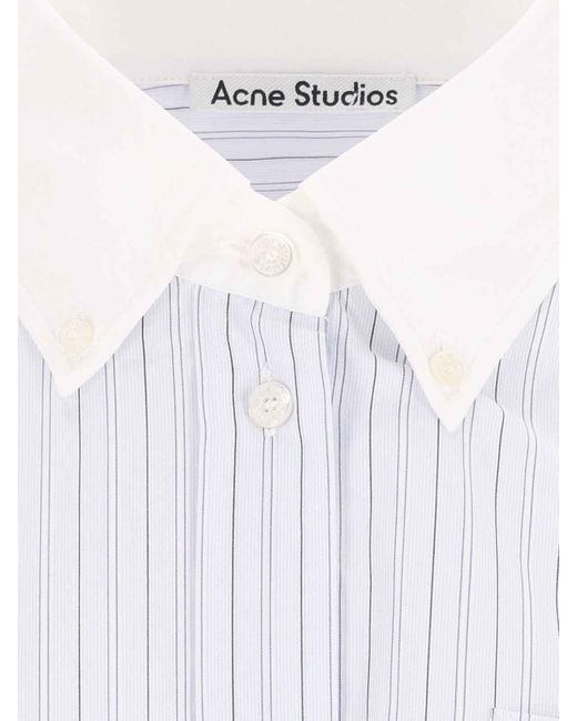 Acne White Short-Sleeved Button-Up Shirt